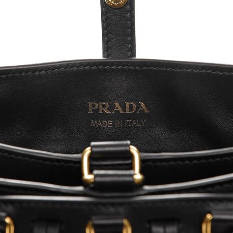 Prada Corsaire Nylon Panel Bag In Black 